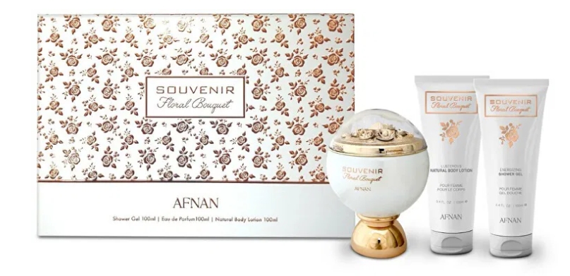 AFNAN Souvenir Floral Bouquet EdP 100 ml + sprchový gel 100 ml + tělové mléko 100 ml